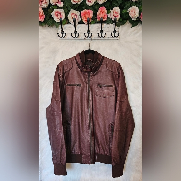 Vintage Jackets & Blazers - Vintage Oversized Longline Leather Bomber Jacket